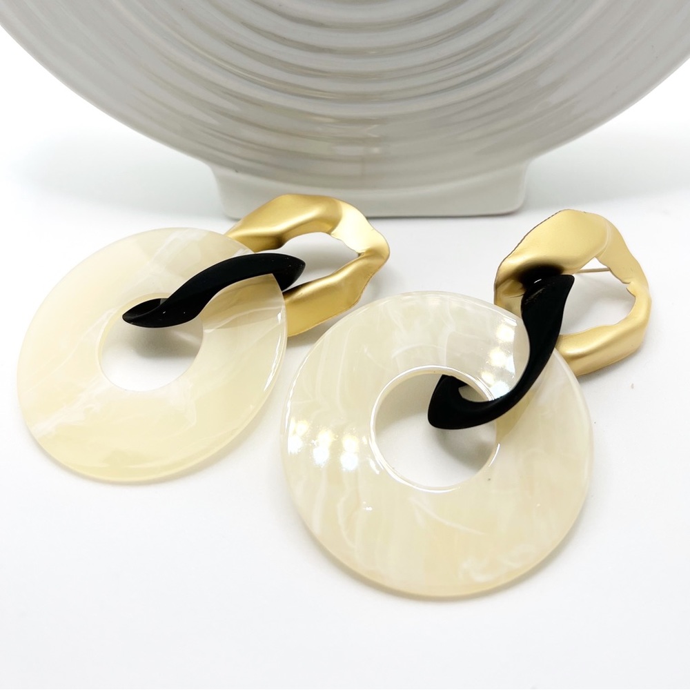 Acrylic oblong dangle earrings